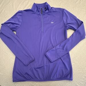 Kjus Mens M (38) Purple Blue 1/4 Zip Long Sleeve Pullover Golf Sweater Cascata